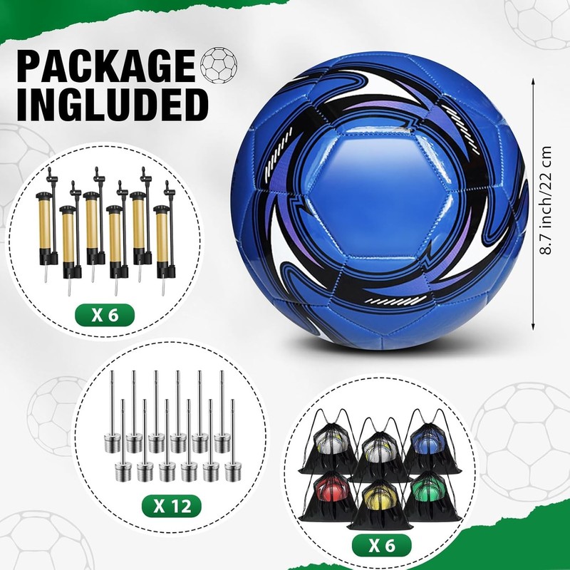 6 Pack Inflatable Christmas Soccer Balls with Pump for Kids' Outdoor Play gallery