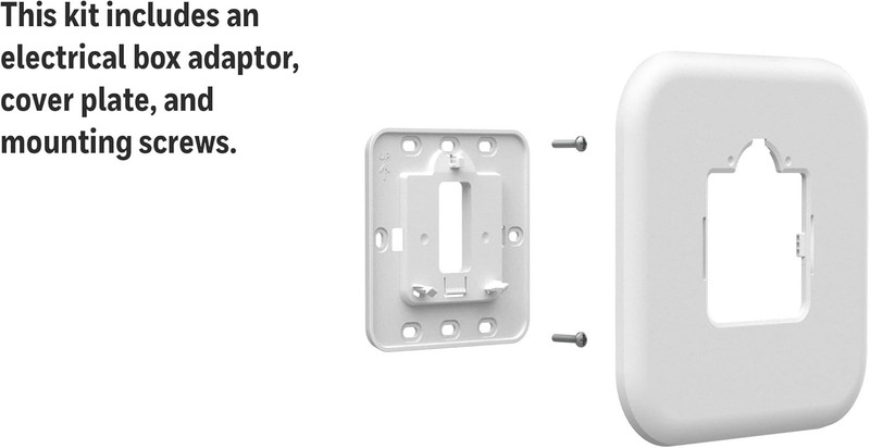 Large Cover Plate & Electrical Box Adaptor for T-Series Thermostats , White gallery