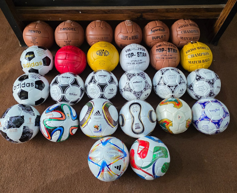 All FIFA World Cups played from 1930 to 2026 Historical Mini Soccer Balls Size 1