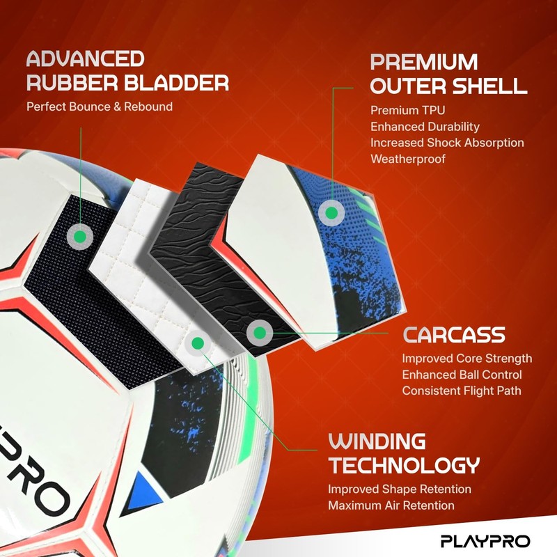 Turbo Soccer - Beautiful Design Size 2, 3, 4 and 5 for All Ages. (White/RED/Y... gallery