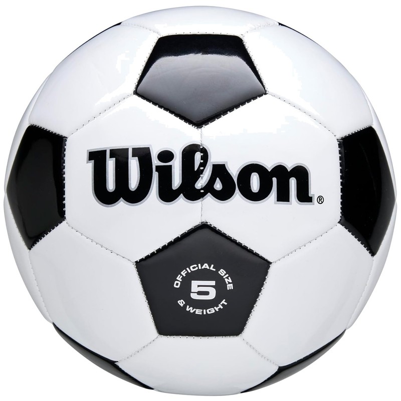 Wilson Size 5 Traditional Soccer Ball with Butyl Bladder for Shape Retention