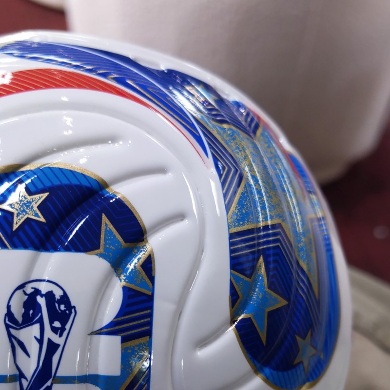 Soccer Ball Star Graphic w/ FIFA World Cup Trophy Graphic White Blue Red Green