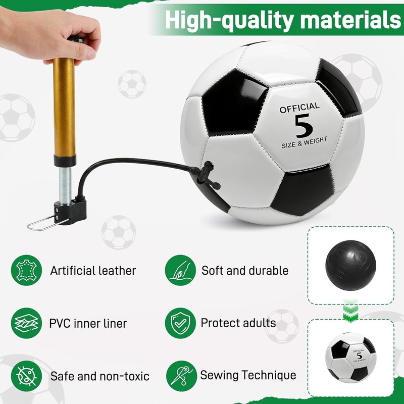 6-Pack Deflated Soccer Balls Sizes 3, 4, 5 with Pump and Net Included gallery
