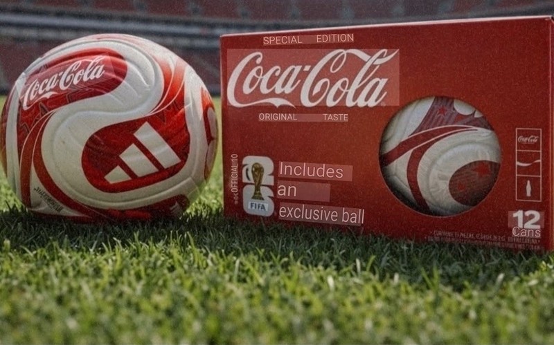 FiFA 2026 Coca Cola Special Edition Mini Soccer Ball with 4PK Cans gallery
