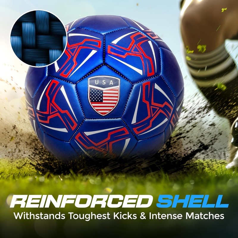 High-Performance Faux Leather Soccer Ball - Sizes 4 & 5 - Ideal for All Players gallery