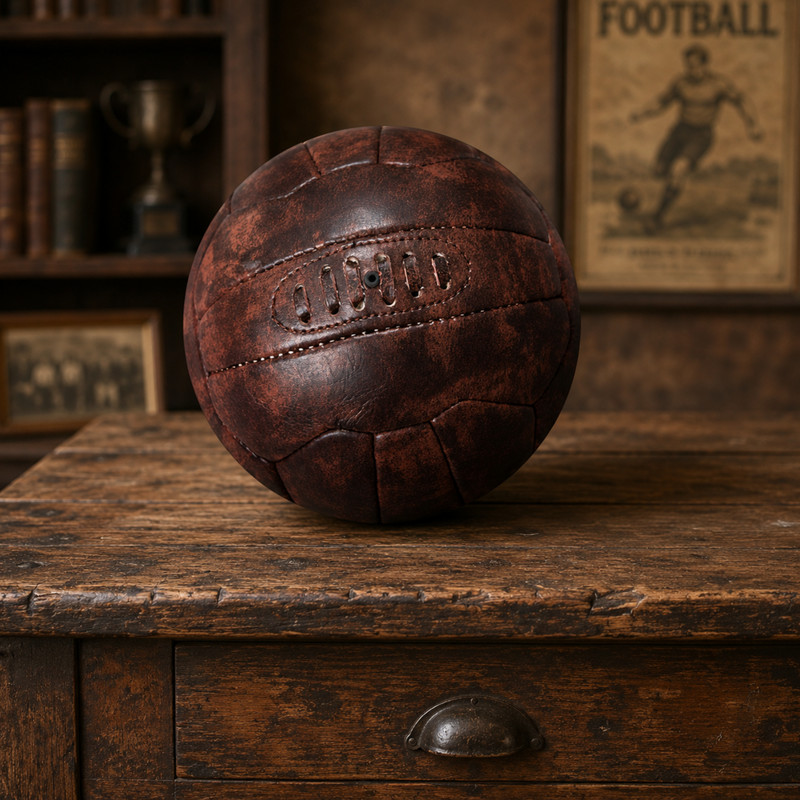 Vintage Style Hand-Stitched Leather Soccer Ball – Antique Brown Football