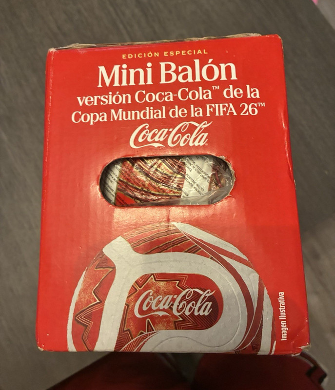 Coca-Cola FIFA 26 World Cup Mini Soccer Ball, Red/White, 100% TPU