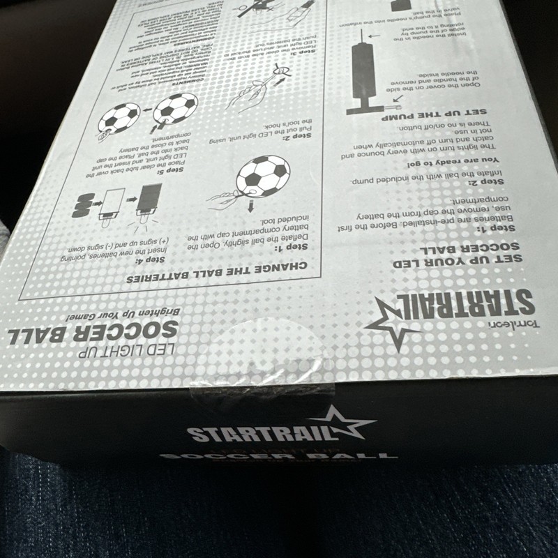 Tomleon Startrail LED Light Up Soccer Ball Size 5 Pump 32 Panel Kids Outdoor gallery