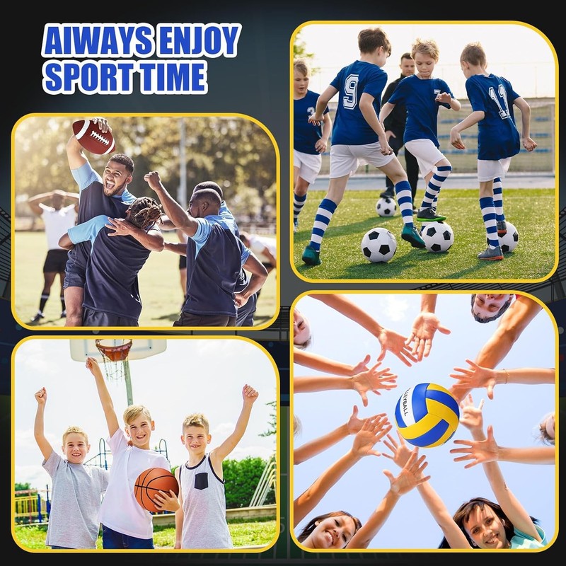 8 Pcs Sports Balls Set Include Basketball Football Soccer Volleyball gallery