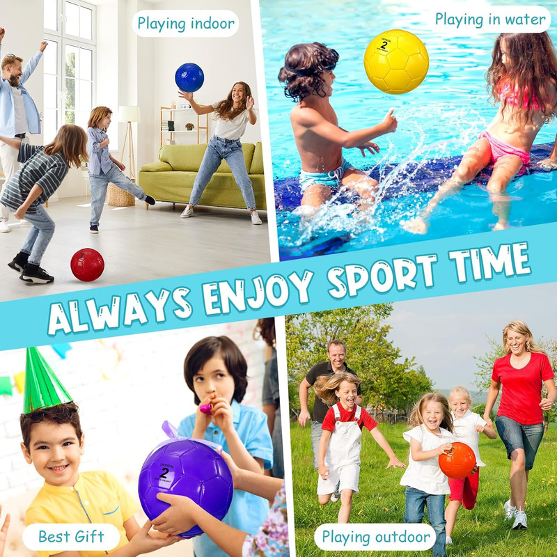 6 Pack Soccer Balls Bulk with Pump, Colorful Practice Soccer Balls for Kids & Yo gallery