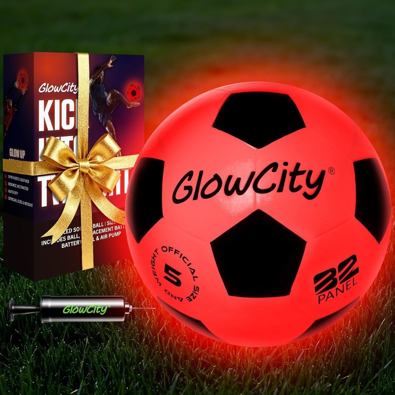 Impact Activated Glow Soccer Ball - Light Up Sizes 3, 4, 5 for Ages 6-14 gallery
