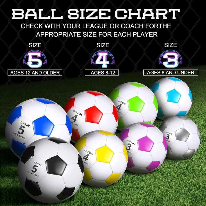 16 Pcs Soccer Balls Set with Pump - Official Size for All Ages & Skills gallery