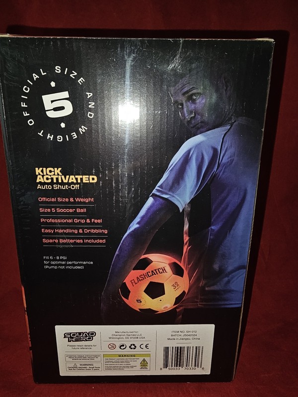 Squad Hero FlashCatch Light Up Soccer Ball Glow In The Dark #5 Official Size gallery