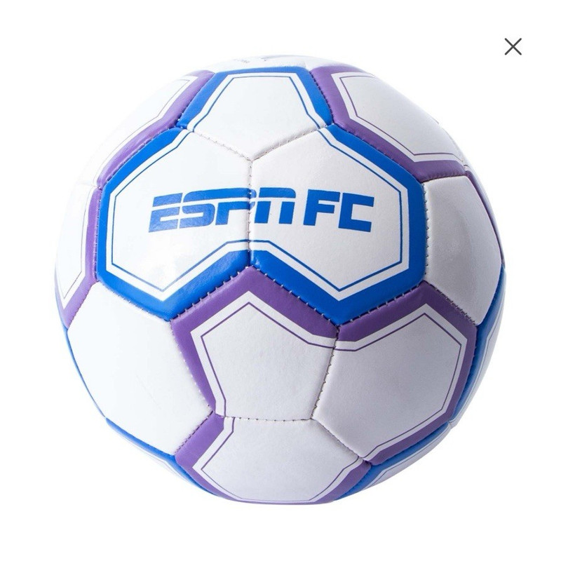 ESPN FC Soccer Ball 1-Item Set, White Purple Blue