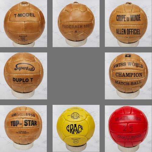 Historical mini ball set 8 pcs FIFA World Cup 1930 to 1966 in leather size 1