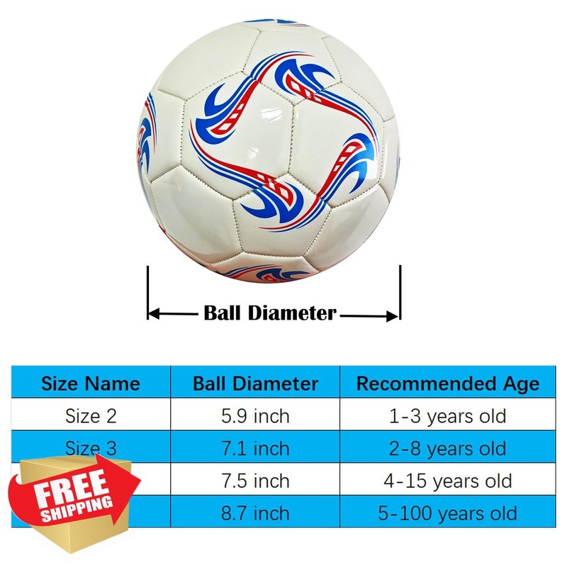ABAJI Soccer Ball Size 3 4 5 Practice Training Ball Indoor Outdoor Pump