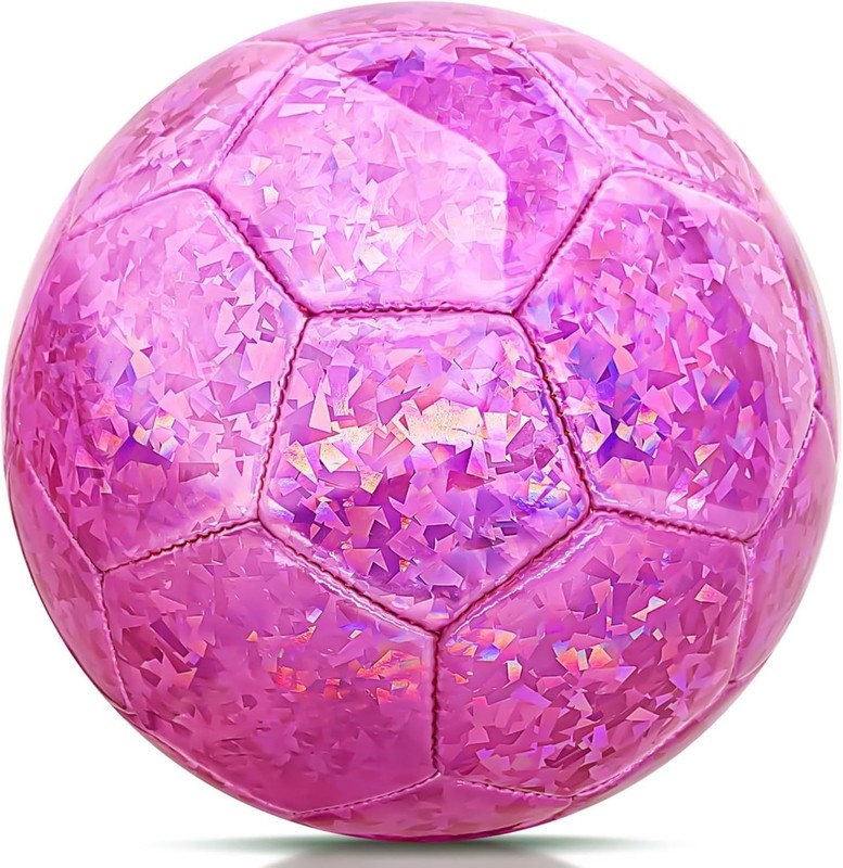 Machine Stitched Size 4 Soccer Ball - Glitter Pink for Kids’ Outdoor Activities gallery