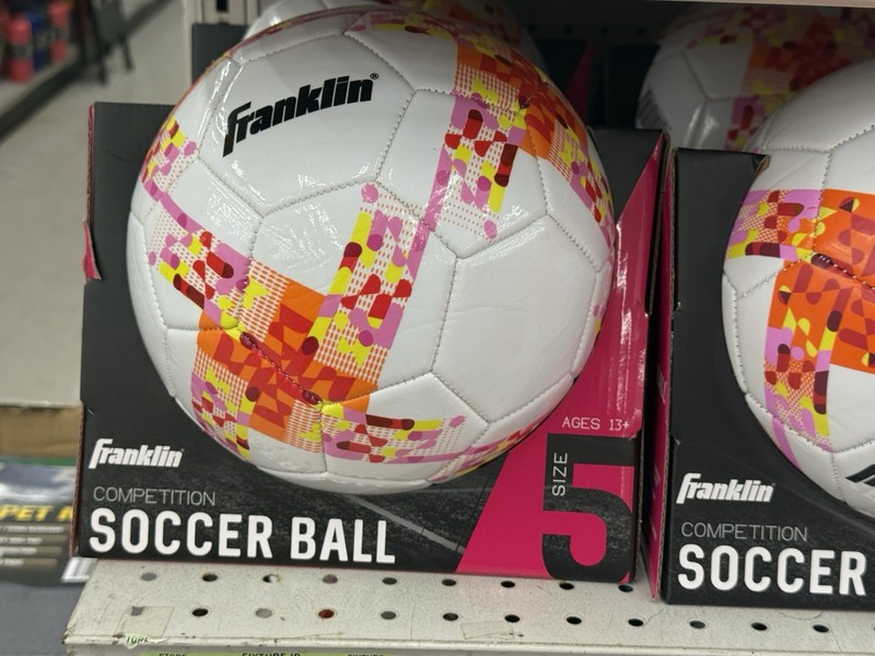 Franklin Competition Soccer Ball Size 5 White Orange Pink Yellow