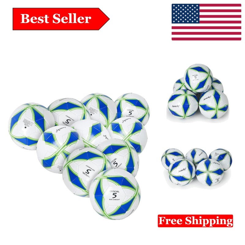 Eco-Friendly Size 5 Soccer Ball Set with Pump — Durable, Synthetic Leather, 6…