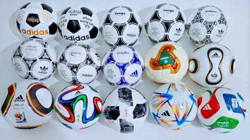 Adidas Historical Mini Balls Set 15 pcs World Cup 1970-2026 Collector Set Size 1