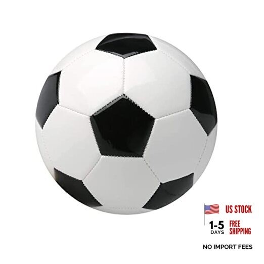 Soccer Ball,3,4,5 with Pump Needle Classic Thicker PU Tight White Black Size 2
