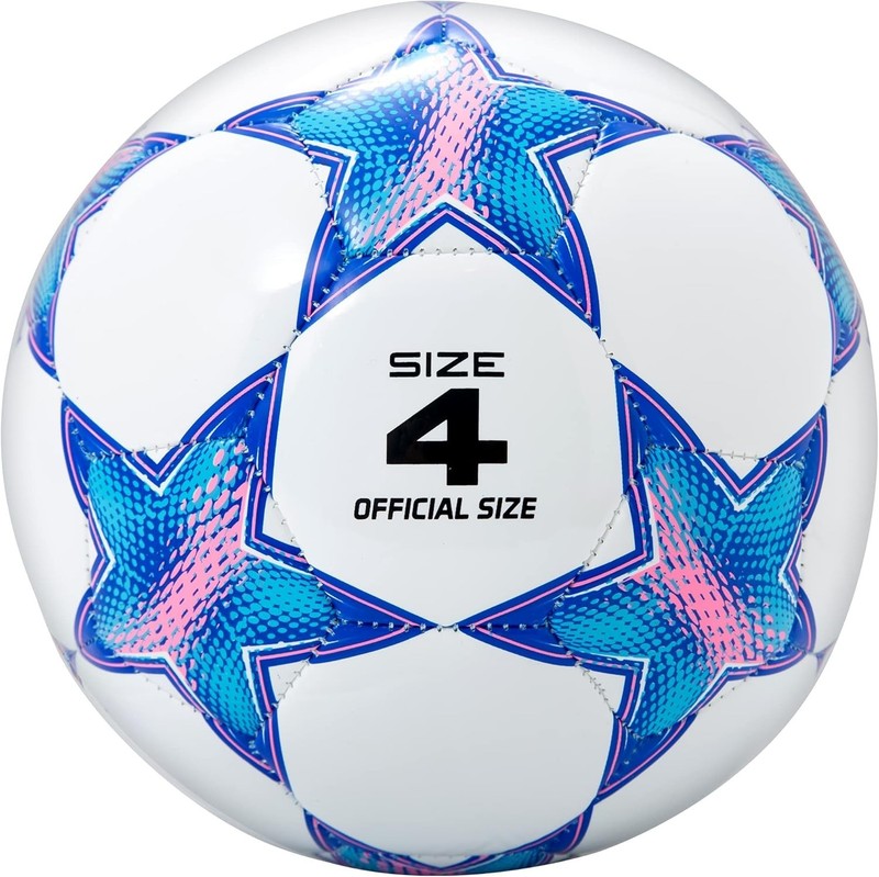Molded Soccer Ball Size 4 Star Pattern Lightweight and Elastic for Young Players gallery