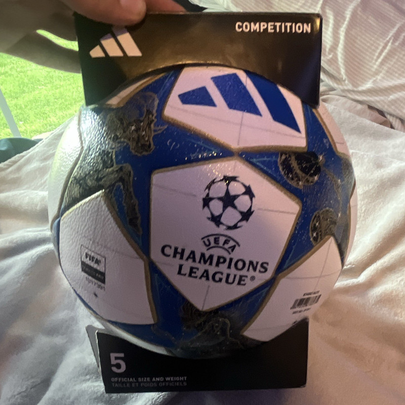adidas UEFA Champions League Size 5 Match Soccer Ball TPU White/Blue JP1541