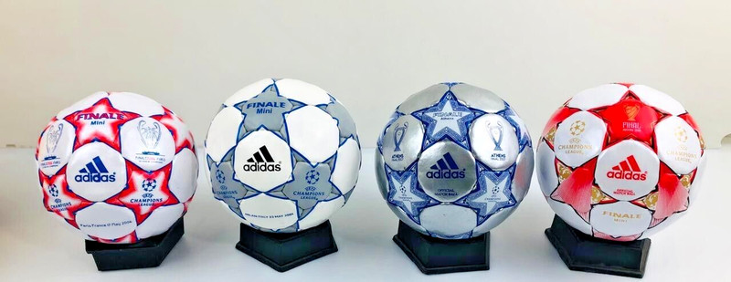 4 Pcs Mini adidas (Moscow / Milan Italy / Paris France/ Athens Size1 Soccer Ball