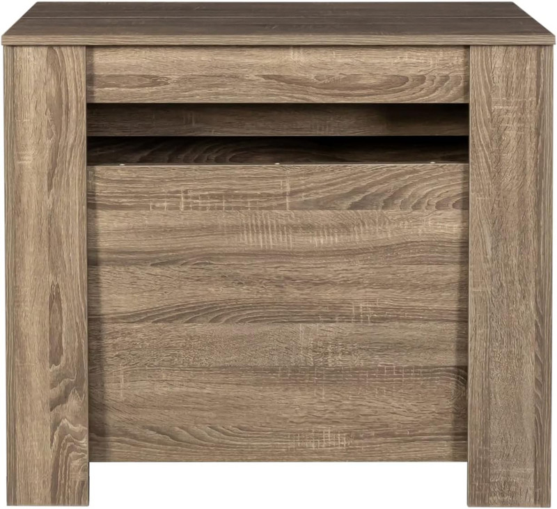 Expandable Dining Table for 6-10, Space-Saving Brown Console Design gallery