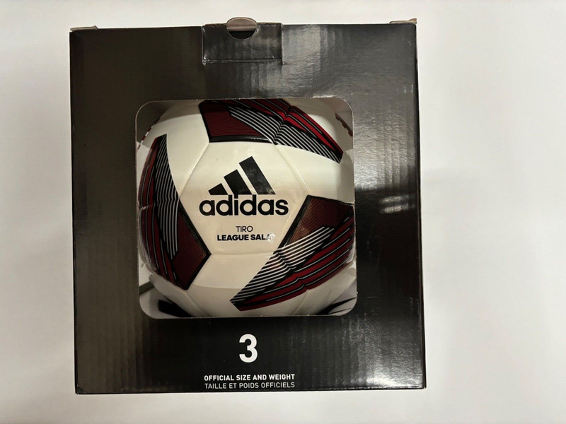 SOCCER BALL-ADIDAS-SIZE 3-TIRO LEAGUE SALA-FUTSAL-WHITE IN COLOR-NEW-IN THE BOX-