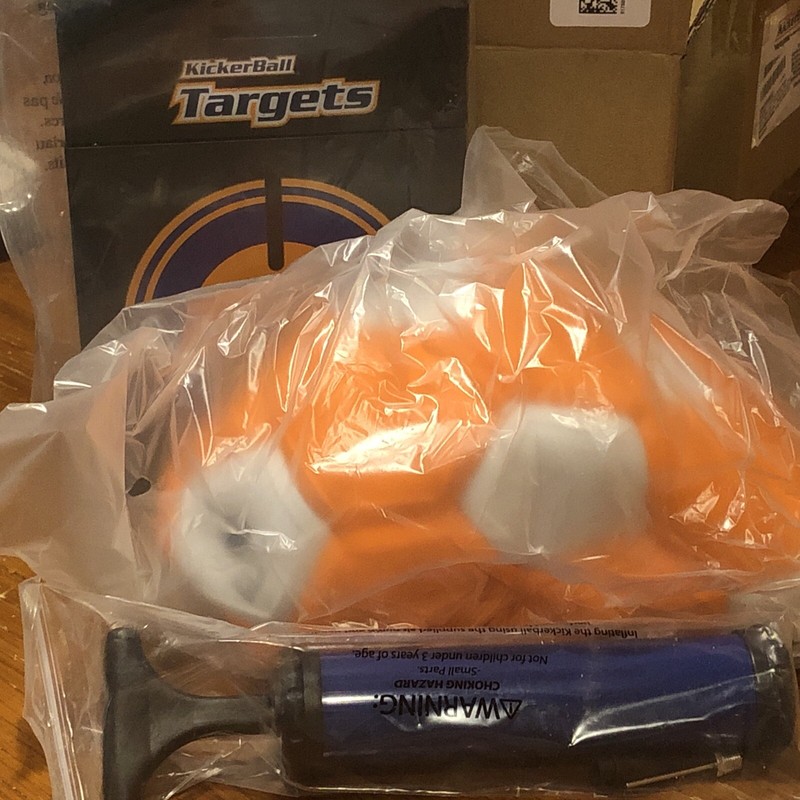 Kickerball Curve and Swerve Soccer Ball/Football Toy with pump & Target Orange gallery