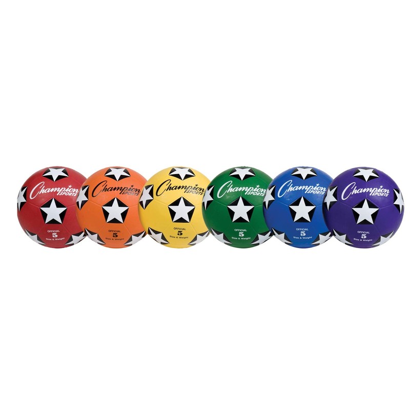 Champion Sports Rubber Cover Soccer Ball Set – Size 5 – Durable, Official
