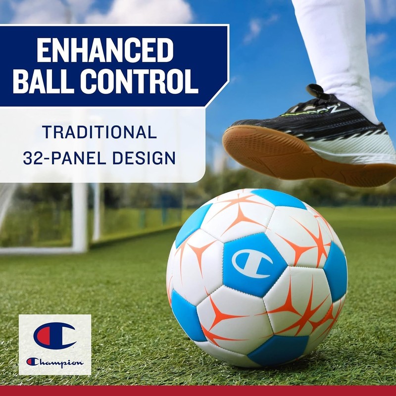 Durable 32-Panel Soccer Ball for Indoor & Outdoor Training - Includes Pump gallery