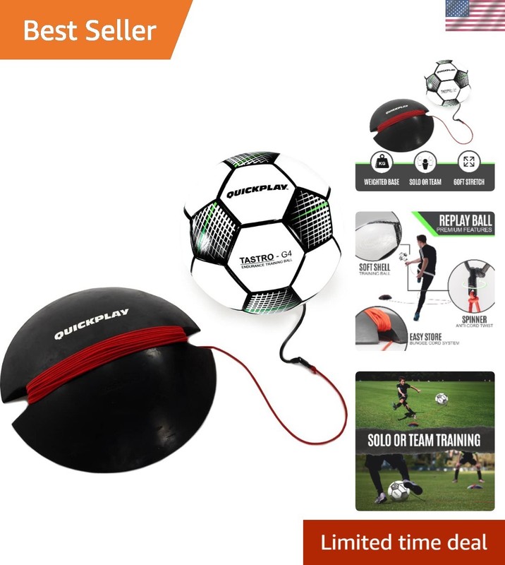 Replay Adjustable Soccer Training Ball | Size 5 with Weighted Base for Skills