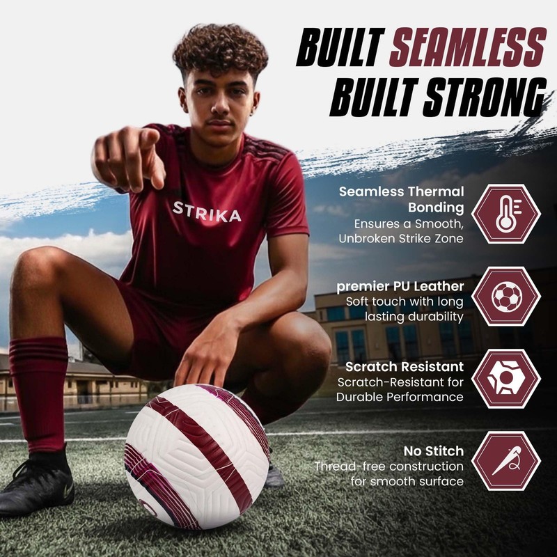 Soccer Ball – Match-Level Performance, Seamless Hybrid Bonded (No-Stitch), Tr... gallery