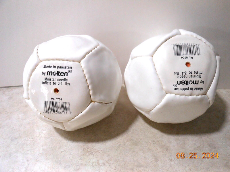 Vintage "TIDE SOAP" Mini Size, White Soccer Ball x 2 PLASTIC?? NEVER INFLATED gallery