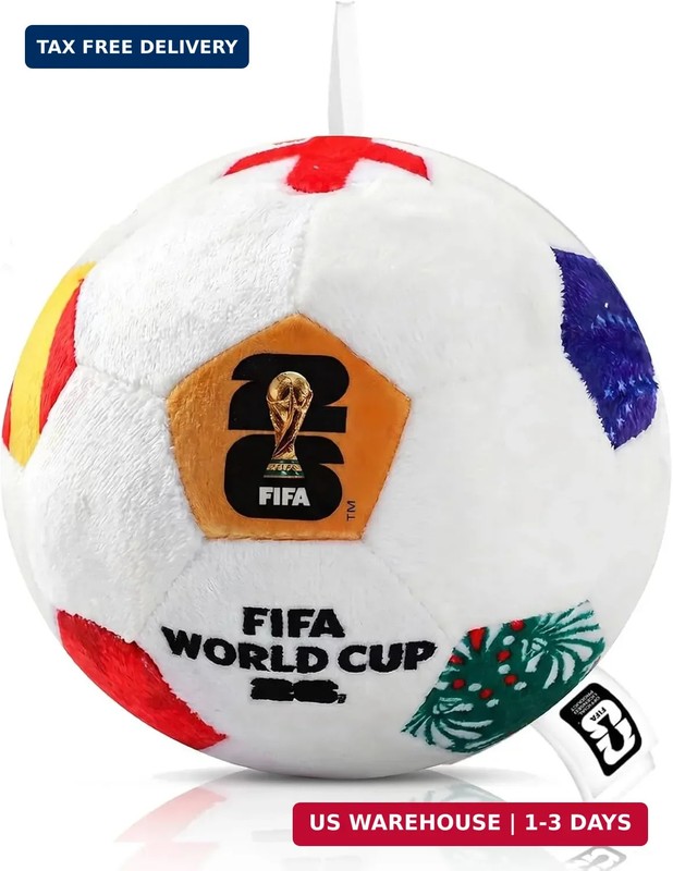 MESUCA FIFA World Cup 2026 Soccer Ball Plush for Kids, Official 4.7 Inch Pillow