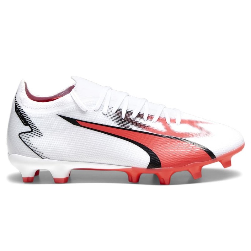 PUMA Ultra Match Firm Ground/Artificial Ground White/Black/Fire Orchid sz 13