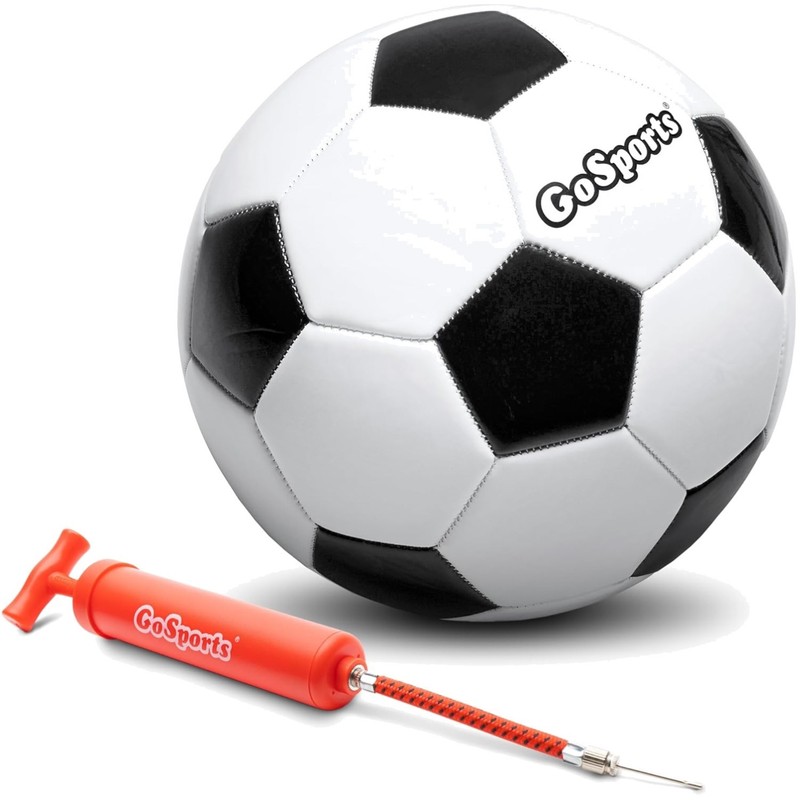 Classic Black & White Soccer Ball with Pump – Size 4, Durable & Stylish
