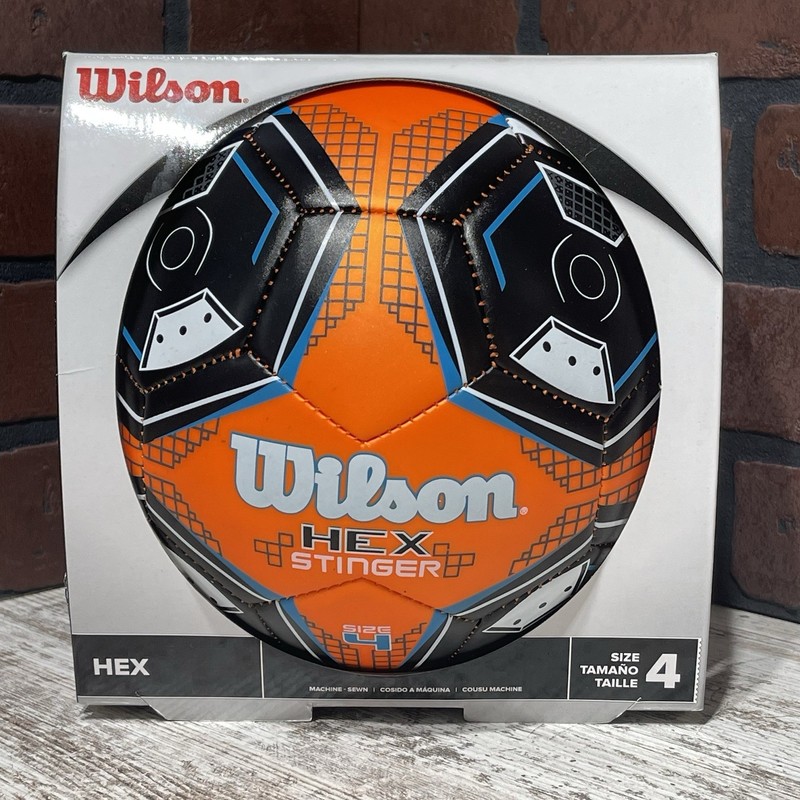 WILSON – HEX Stinger SOCCER BALL ~ Size 4 ~ Ages 8 to 12 Orange —FAST SHIPPING!
