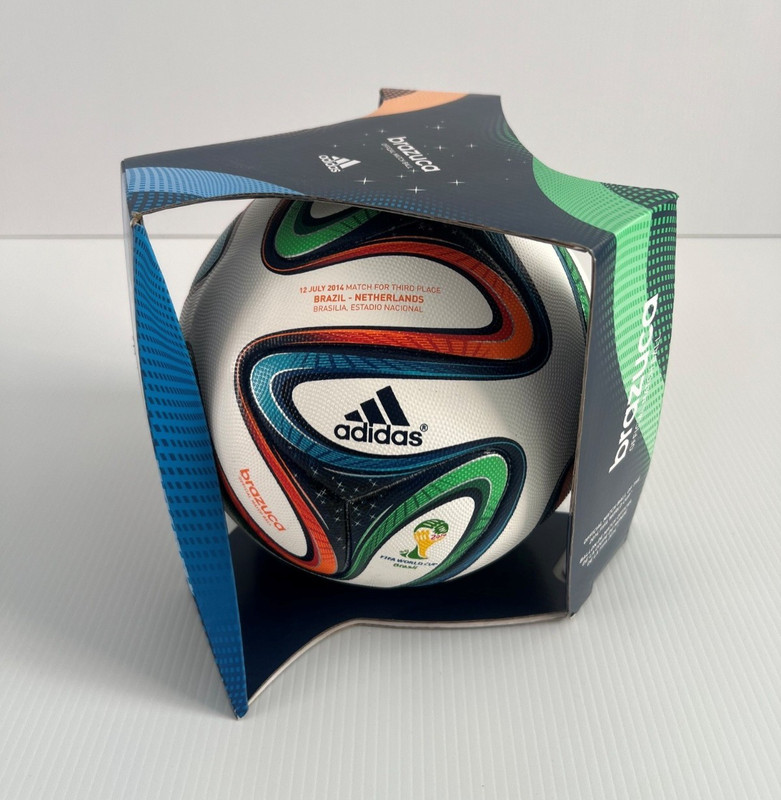 RARE ADIDAS BRAZIL BRAZUCA 2014 FIFA OFFCIAL MATCH BALL THIRD PLACE NEW WITH BOX