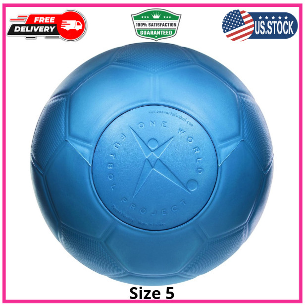 Soccer Ball – Unpoppable, Unbreakable, Non-Deflating, Non-Toxic Futbol – Blue, S