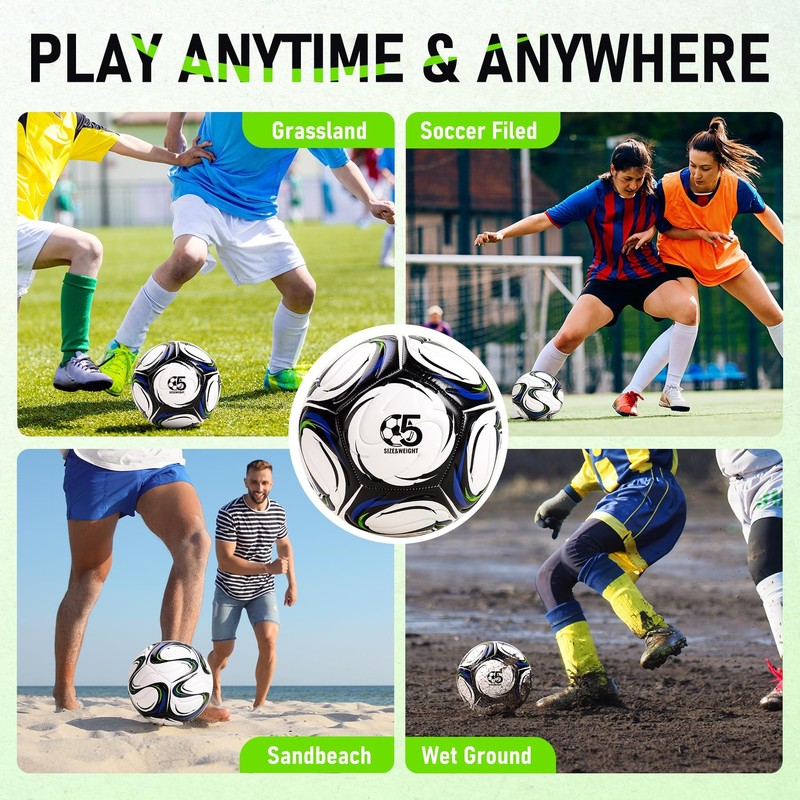 cellook Soccer Ball Size 5 with Pump, Official Size and Weight Long-Lasting D... gallery