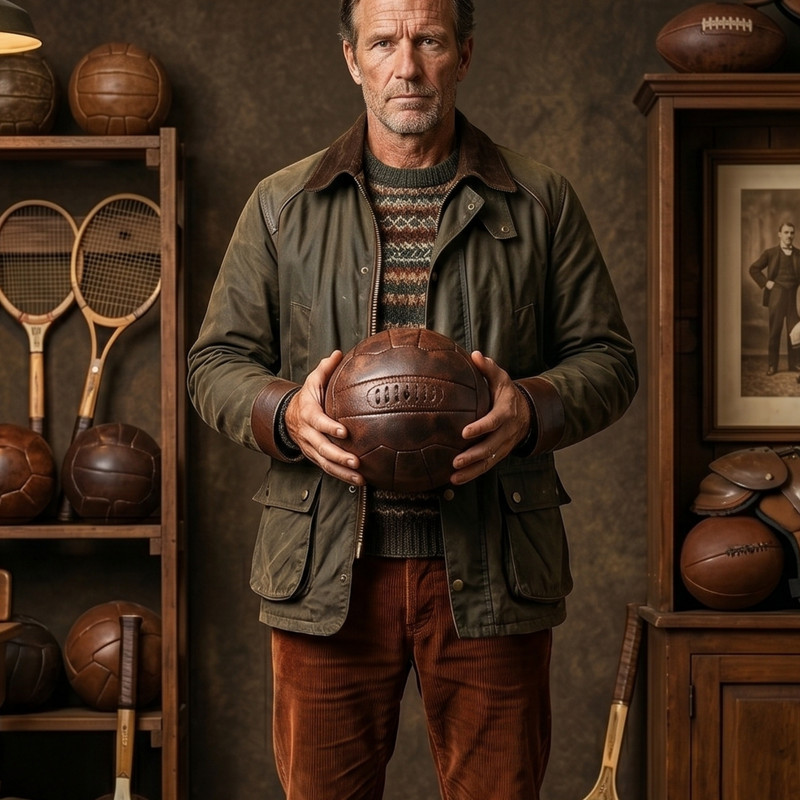 Vintage Style Hand-Stitched Leather Soccer Ball - Antique Brown Football gallery
