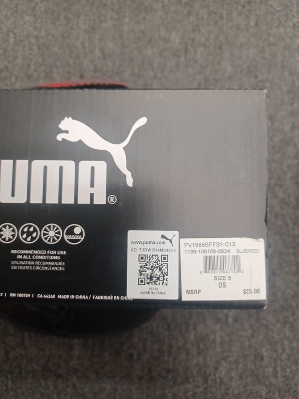 Soccer Ball Puma for Ages 13 & Up Black/red Sz-5 New gallery