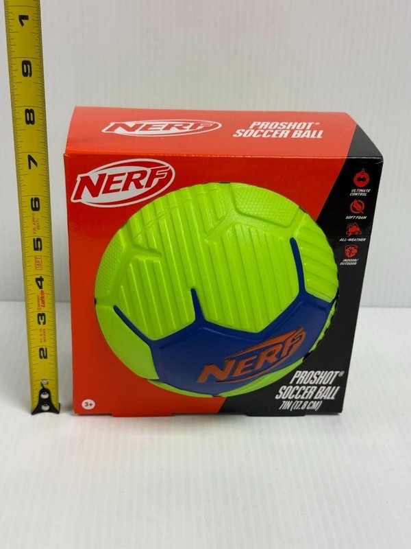 Hasbro 2024 Nerf PROSHOT 7″ Mini Foam SOCCER BALL Blue Green BRAND NEW