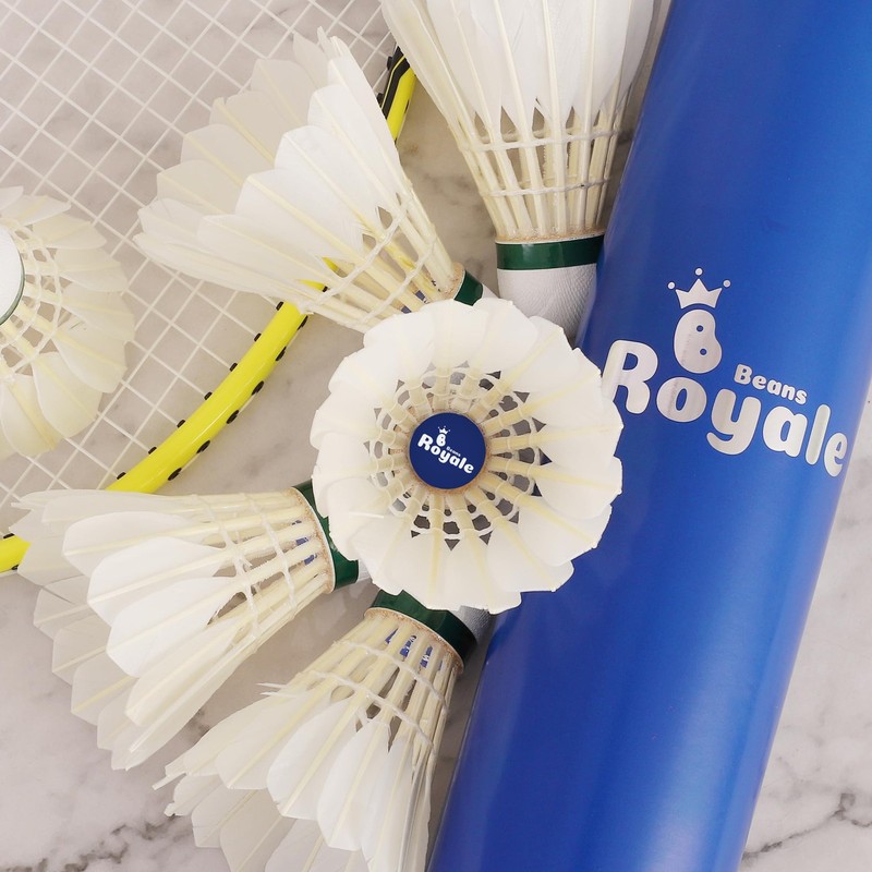 12-Pack Real Goose Feather Shuttlecocks - Durable Badminton Birdies Training gallery