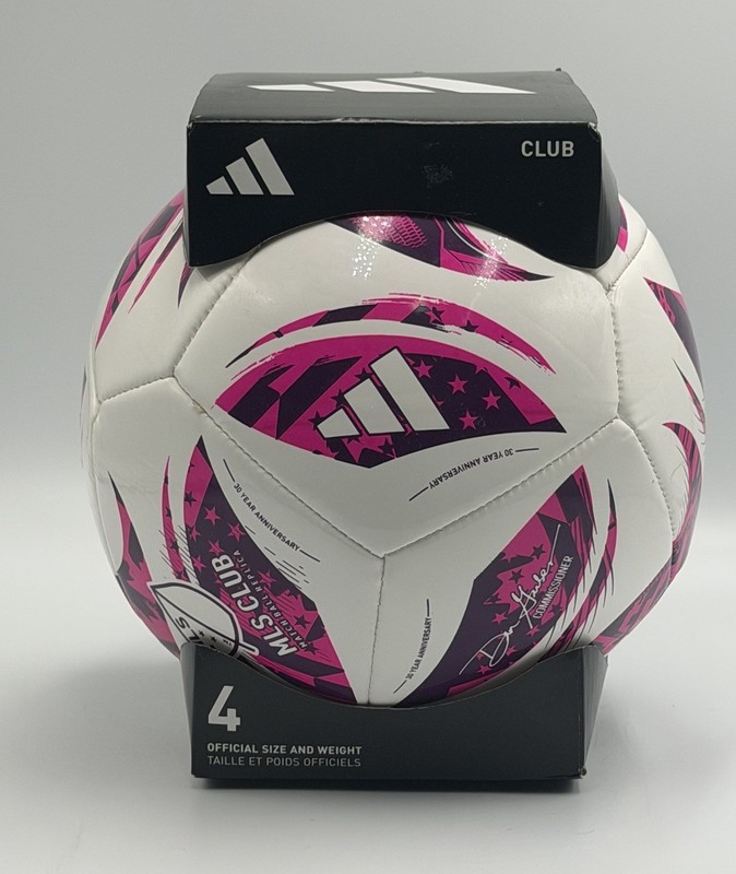 New Adidas MLS Club Youth Soccer Ball Pink White Training Football - Size 4 gallery