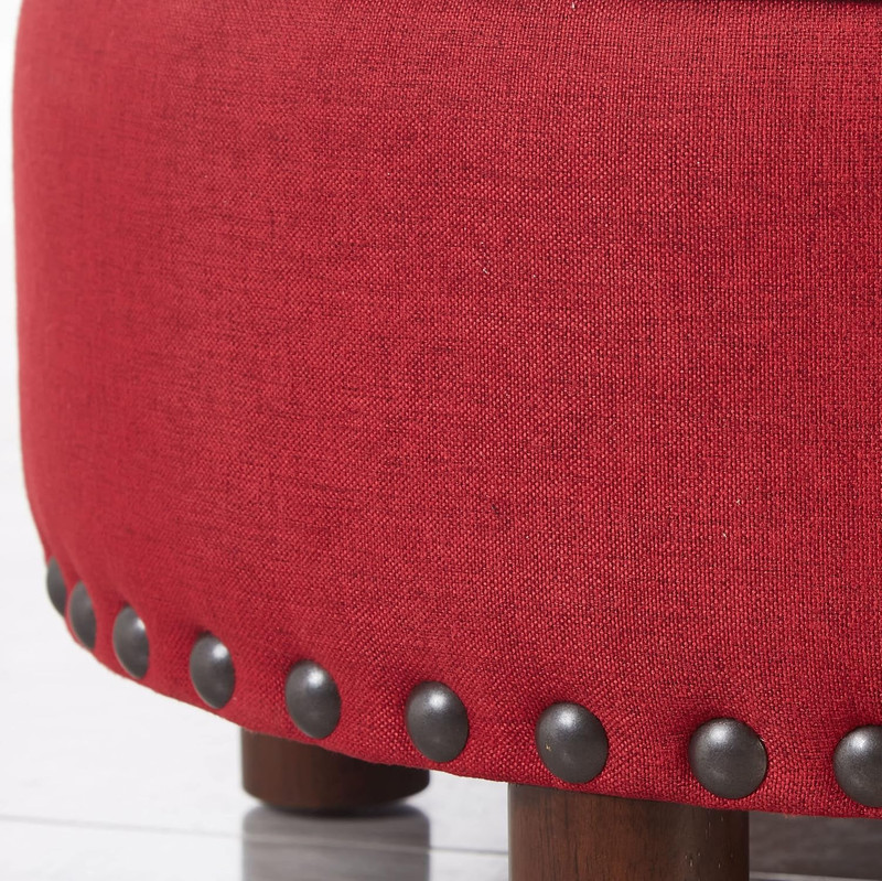 Upholstered Oversized Ottoman Modern round Floor Seating, Dia 21.5" Geometric Re gallery