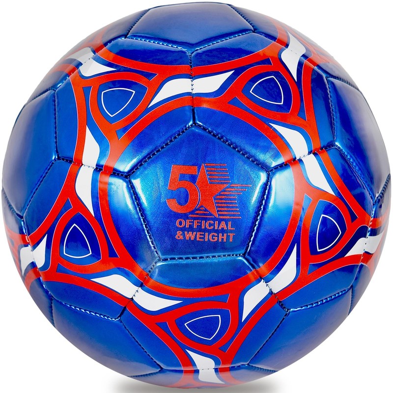 Size 5 Soccer , Official Match & Training Soccer , Metallic Blue TPU Leather ... gallery